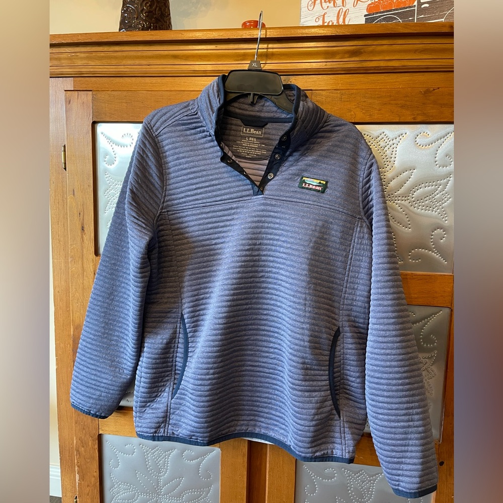 L.L. Bean Blue Striped Sweatshirt